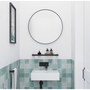 Reba Matte Black Framed Mirror, 600mm